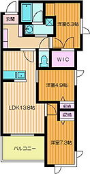 ザ・アークコート市川妙典 3LDKの間取図画像