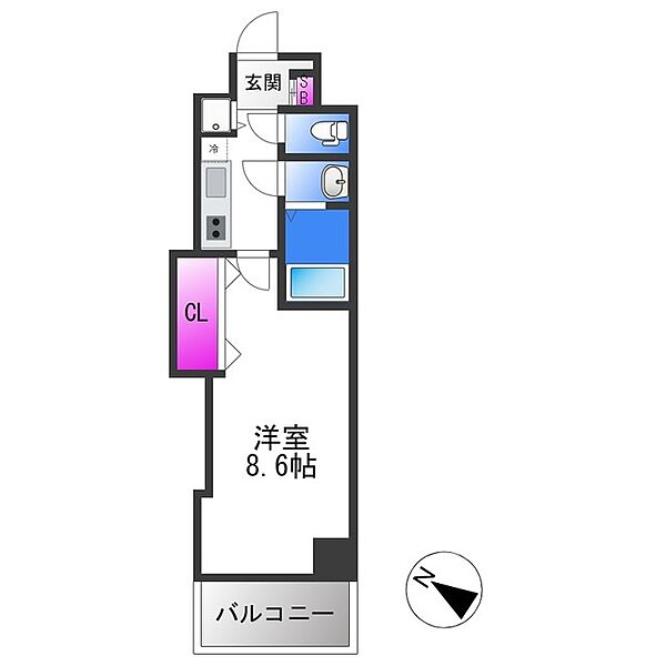 Luxe玉造III ｜大阪府大阪市東成区中本４丁目(賃貸マンション1K・3階・24.60㎡)の写真 その2