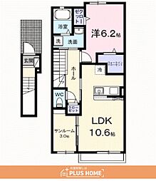 和歌山市三沢町4丁目アパート 1LDKの間取図画像