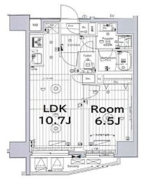 メイクス西新井大師 9階1LDKの間取り