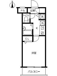 スカイコート都立家政EAST 1Kの間取図画像