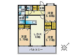 ニューベリーヒルズ空港南 3LDKの間取図画像