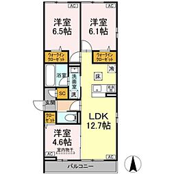 セレスティア西加平 3LDKの間取図画像