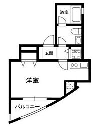 PRATIQUENATSUMEZAKA 1Kの間取図画像