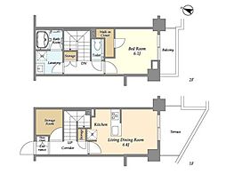 アーバンリンク護国寺 2階1LDKの間取り