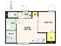 ハーモニーテラス東小岩V 1LDKの間取図画像
