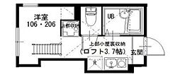 プライムテラス青葉台 ワンルームの間取図画像