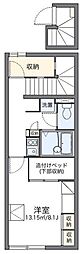 レオパレスリベェール 1Kの間取図画像