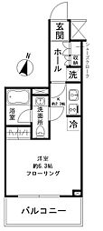 パークリュクス清澄白河 1Kの間取図画像