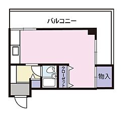 アパルトマンII 4階ワンルームの間取り