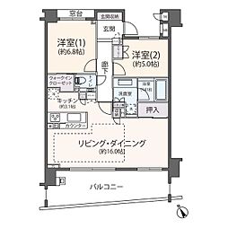 プラウディア栗平2 2LDKの間取図画像