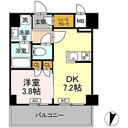 ロイジェント豊島園 1DKの間取図画像