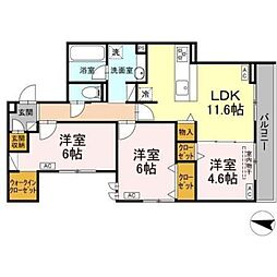 (仮称)DーROOM長泉町桜提分譲賃貸PJ 3LDKの間取図画像