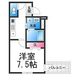 フジパレス諏訪ノ森駅東 1Kの間取図画像