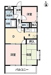 ハイネス東村山 3DKの間取図画像