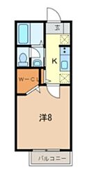 アマービレ 1Kの間取図画像