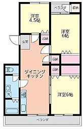 サンハイツ成瀬 3DKの間取図画像