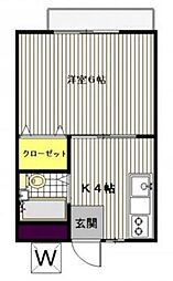 ステディオプラージュ 1Kの間取図画像