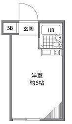 グリーンハイツ ワンルームの間取図画像