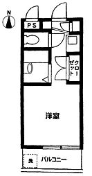 サングレイス三田 ワンルームの間取図画像