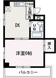 ホワイトロータス 1DKの間取図画像