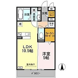 パナメーラ 1LDKの間取図画像
