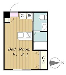 フーガス相模原 ワンルームの間取図画像