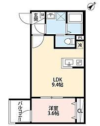 robothome愛宕町B 1LDKの間取図画像