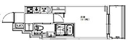 S-RESIDENCE横濱阪東橋 1Kの間取図画像