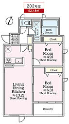 イデアル裕 2LDKの間取図画像