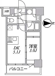 シーフォルム住吉 9階1DKの間取り