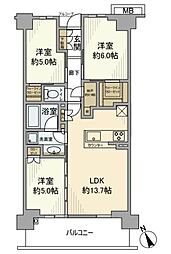 シティテラス横濱綱島ガーデンズ 3LDKの間取図画像