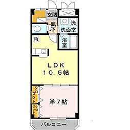 エルロード住吉6号館 1LDKの間取図画像