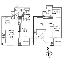 六本木ヒルズレジデンスC棟 2SLDKの間取図画像