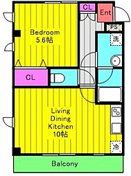 アイリスコート 1LDKの間取図画像