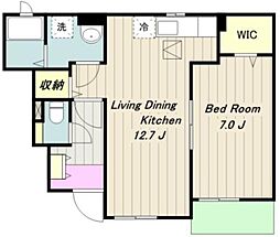 ハピネス1 1LDKの間取図画像