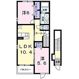 ジョイフルール 2LDKの間取図画像