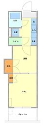 レジデンスカープ大宮 2Kの間取図画像