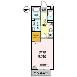 メゾン・シェルシェ 1Kの間取図画像