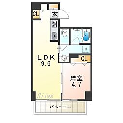 近鉄大阪線 布施駅 徒歩5分の賃貸マンション 4階1LDKの間取り