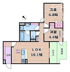 AF sweet 2LDKの間取図画像