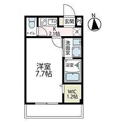 ウィステリア新川崎 1Kの間取図画像