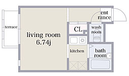 ZESTY西落合 ワンルームの間取図画像