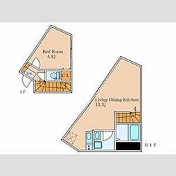 NAKAMEGURO 1LDKの間取図画像