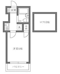 フェリス中野 1Kの間取図画像