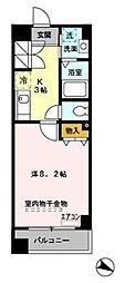ウィスタリア 1Kの間取図画像