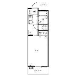 東急こどもの国線 恩田駅 徒歩7分の賃貸アパート 2階1Kの間取り