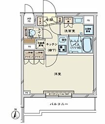 ルーブル川崎鷺沼 1Kの間取図画像