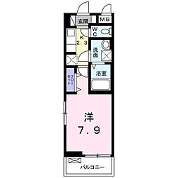 ララトマートA 1Kの間取図画像