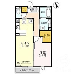 サンハイム花園 1LDKの間取図画像